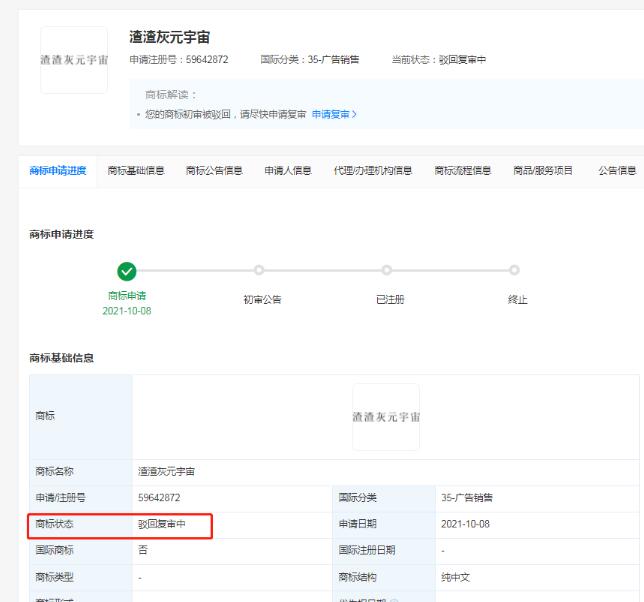 网络游戏,元宇宙,商标被驳回