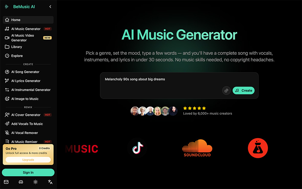BeMusic AI官网插图