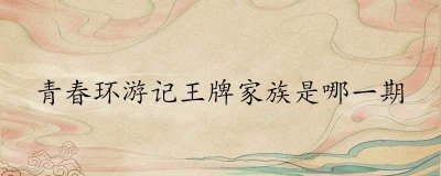 青春环游记哪一期出现王牌家族成员