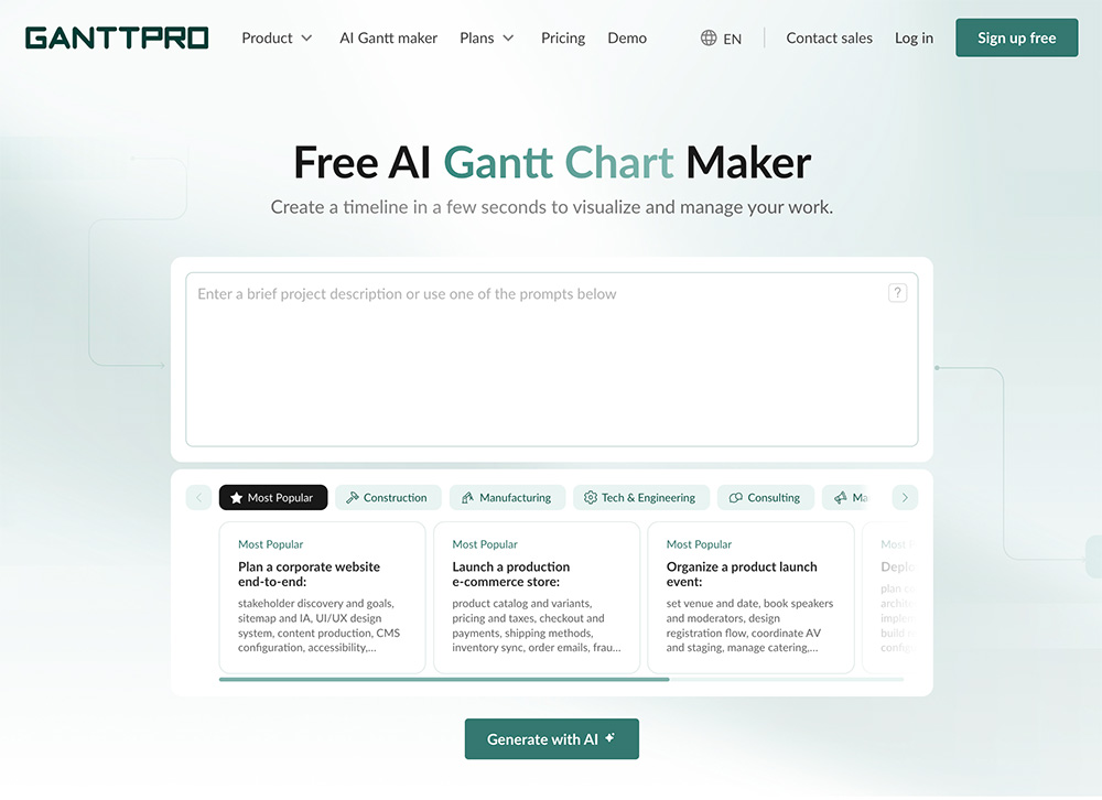GanttPRO AI甘特图生成器插图