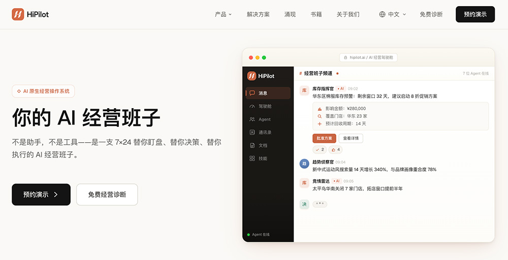 HiPilot｜AI原生企业经营操作系统