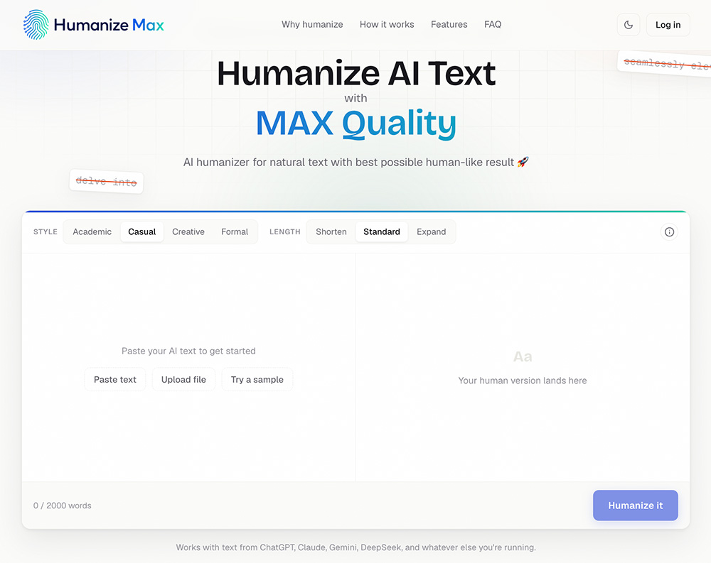 Humanize Max官网插图