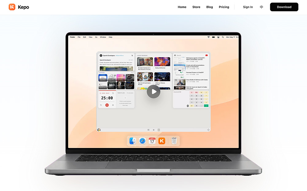 Mac Widgets官网：一款AI驱动的Mac桌面客户端