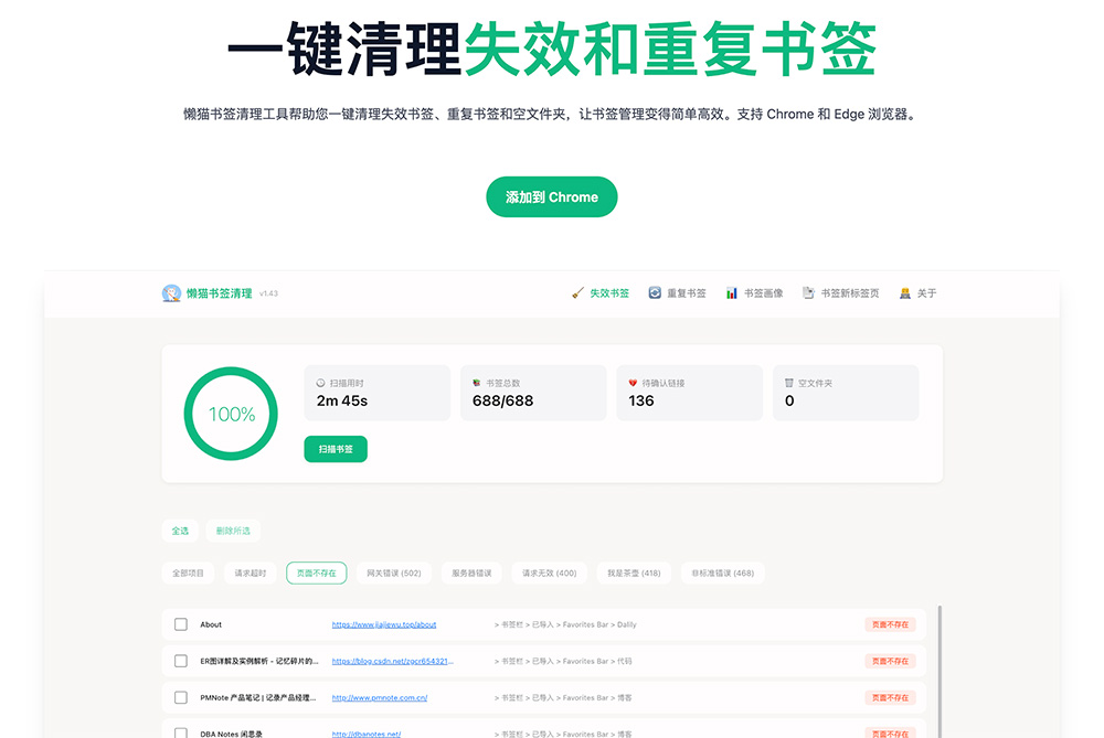 懒猫书签清理