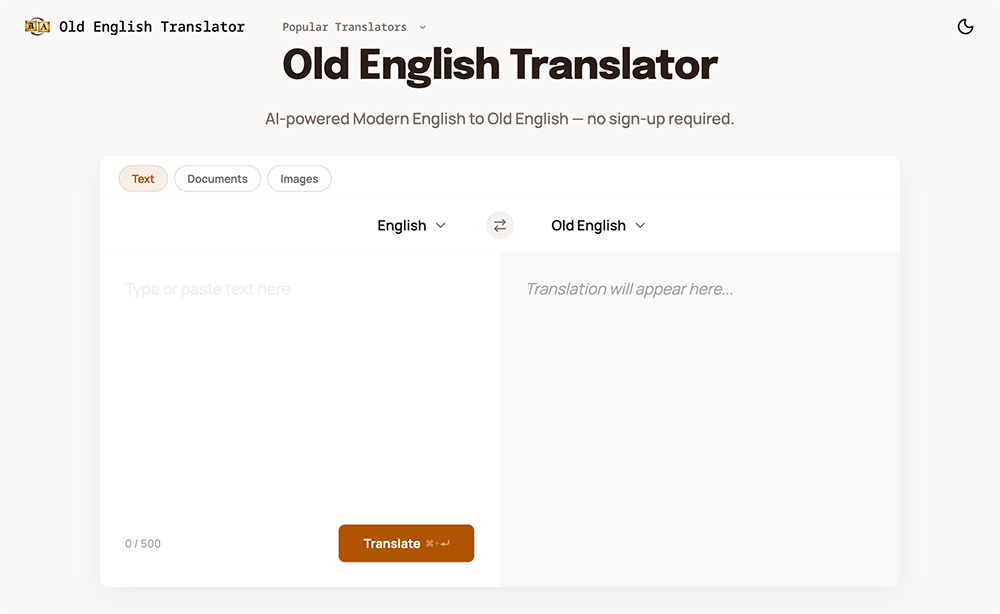 Old English Translator官网