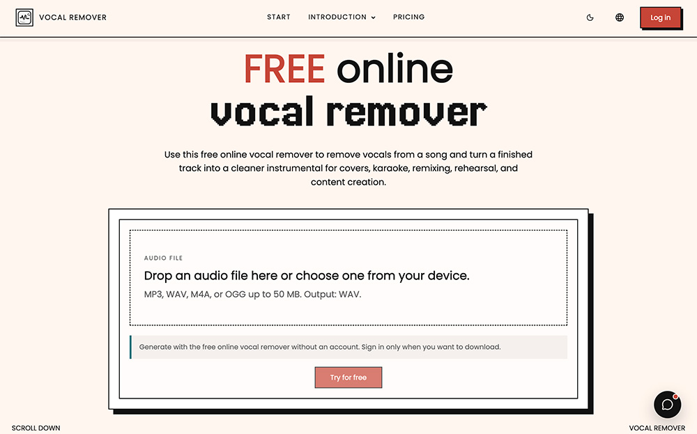 OnlineVocalRemover官网插图
