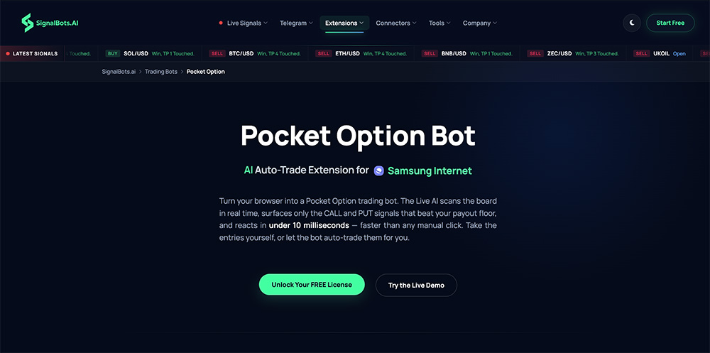 Pocket Option Bot — AI智能交易扩展