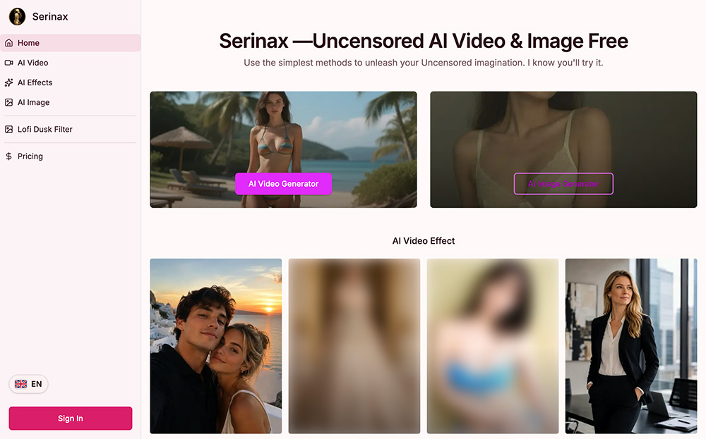Serinax：一款无内容审核限制、一站式在线AI图文创作平台