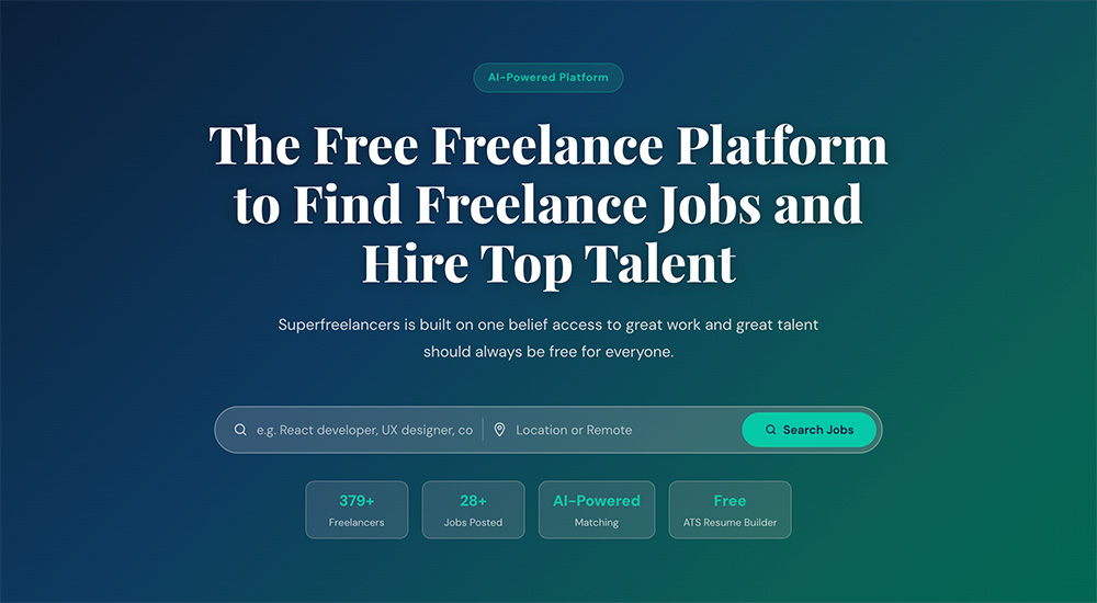 SuperFreelancers：全免费全球自由职业人才对接生态平台