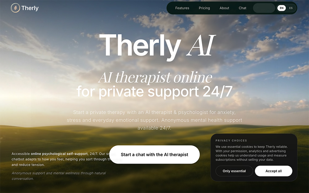 Therly AI官网：全天候在线的匿名AI心理服务平台