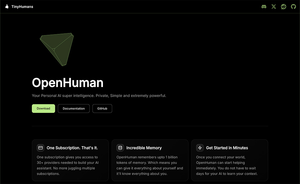 OpenHuman官网插图