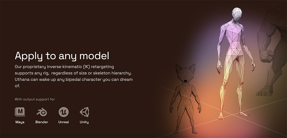 Uthana：一款专注于3D角色动画生成的AI平台