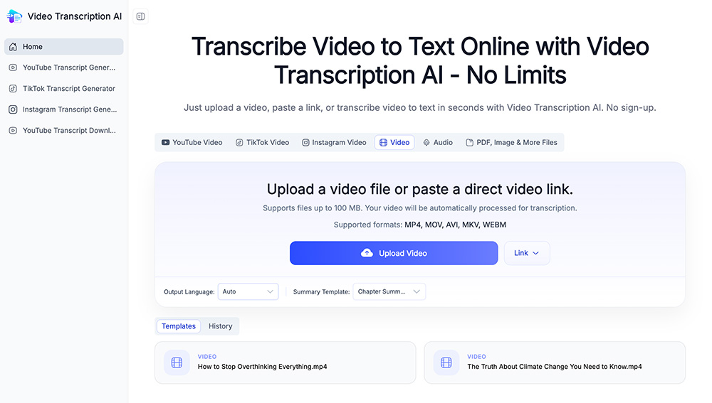 Video Transcription AI官网插图
