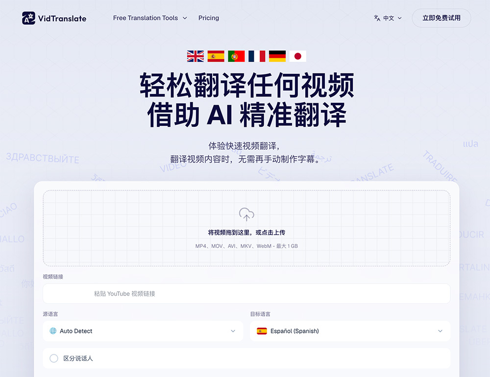 VidTranslate AI视频翻译工具