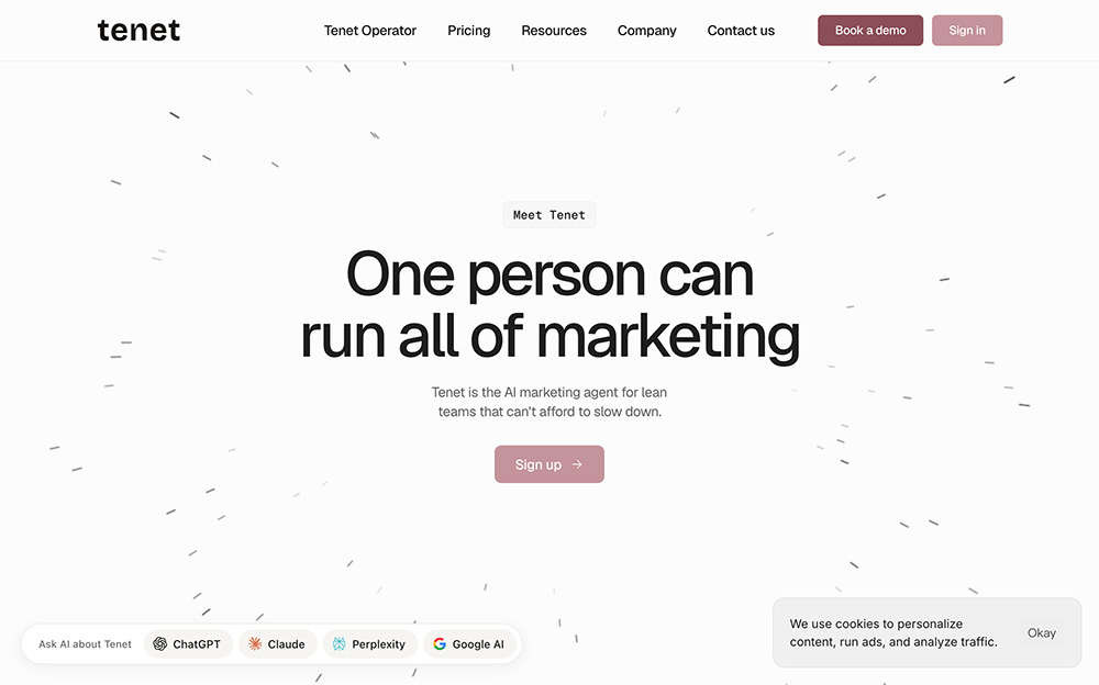 Tenet：面向轻量化精益团队的一站式AI营销代理工具